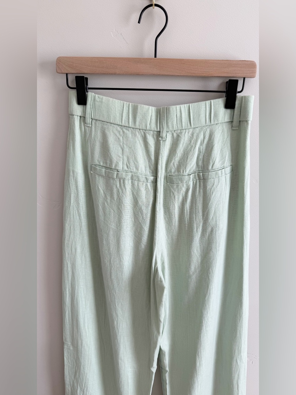 Abercrombie Tailored Wide Leg Trouser Pant in Green - Picture 6 of 7